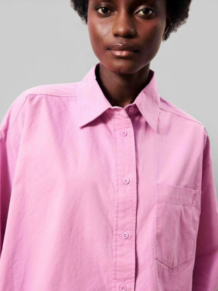 Roze blouse met knoopsluiting Lilo Frnch 