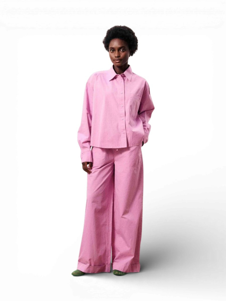 Roze blouse met knoopsluiting Lilo Frnch 