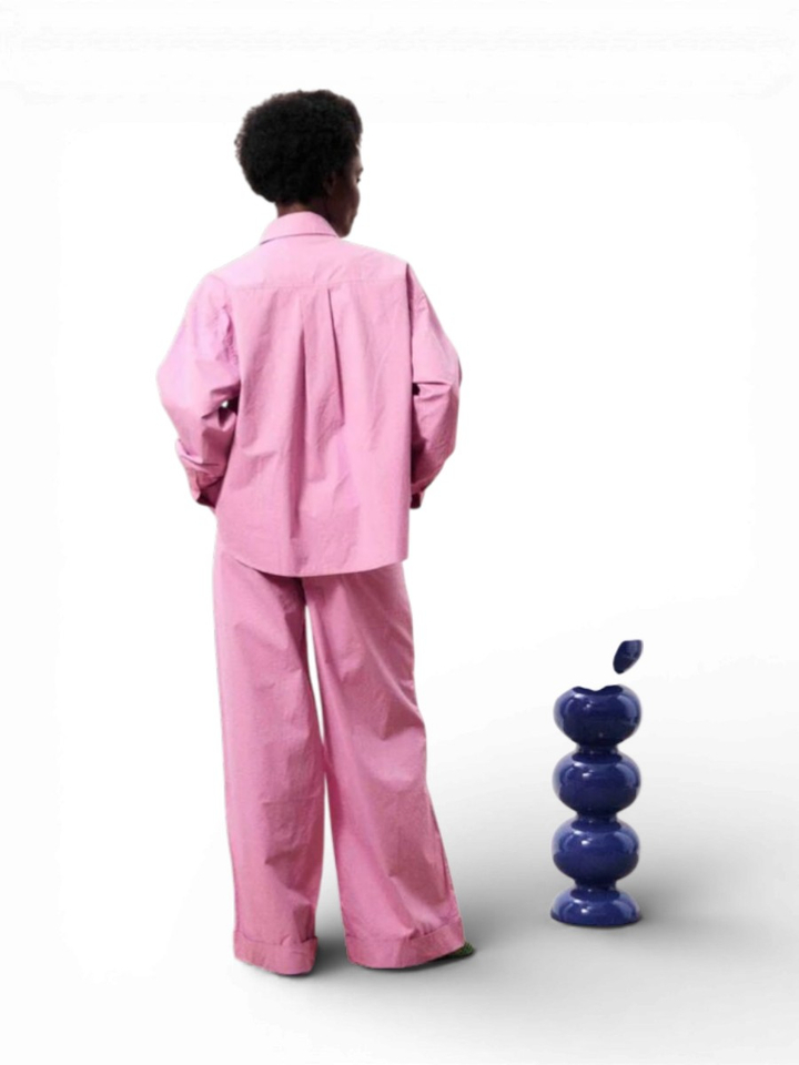 Roze blouse met knoopsluiting Lilo Frnch 