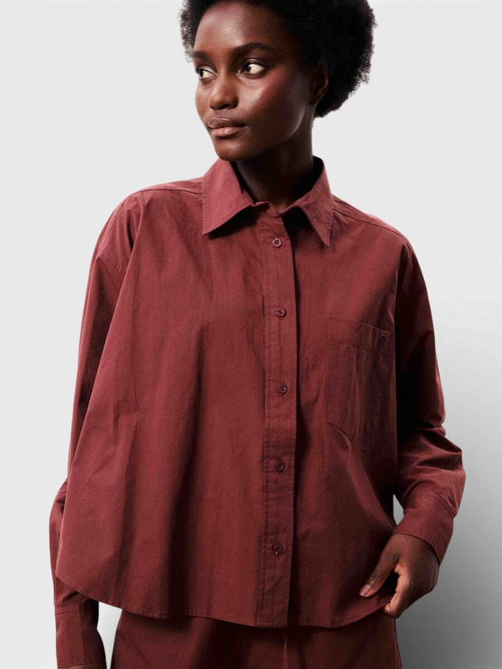 Bordeaux blouse met knoopsluiting Lilo FRNCH
