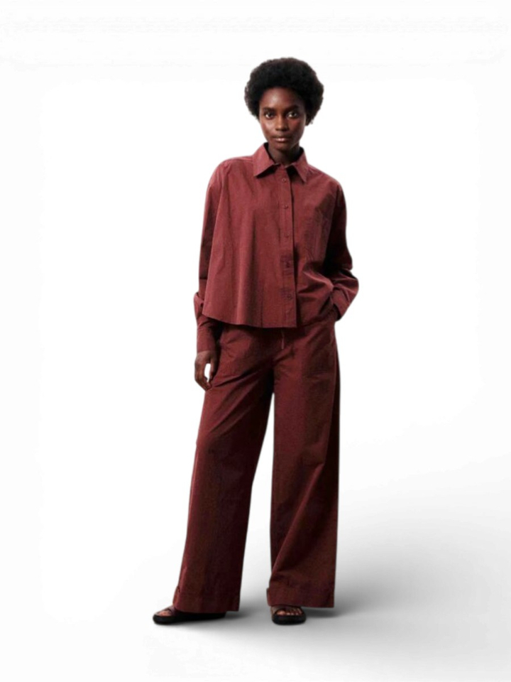 Bordeaux blouse met knoopsluiting Lilo FRNCH