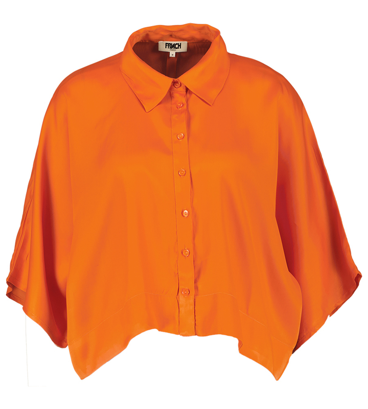 Oranje blouse met driekwart mouwen FRNCH