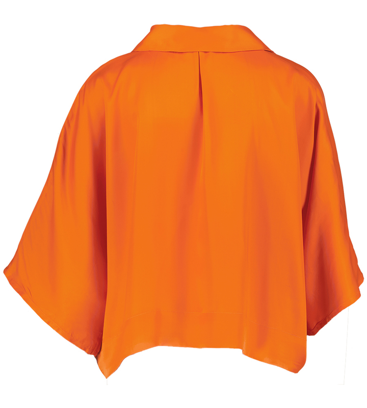 Oranje blouse met driekwart mouwen FRNCH