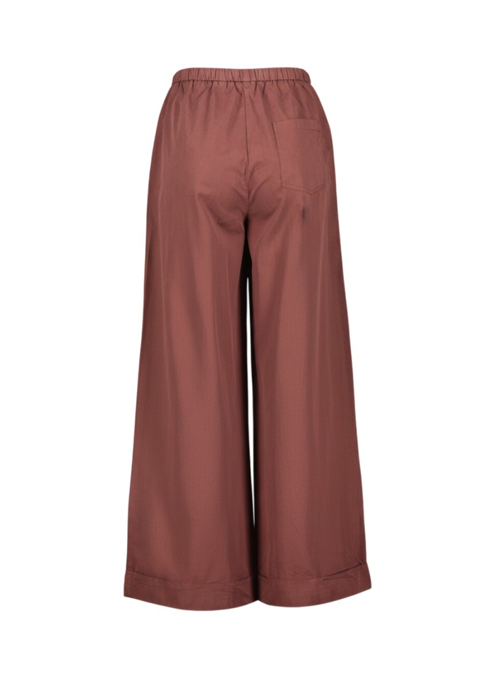 Bordeaux katoenen wijde broek met elastiek Uluna FRNCH