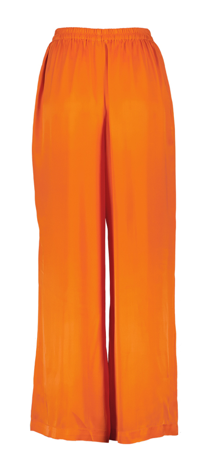 Oranje broek in satijn look FRNCH