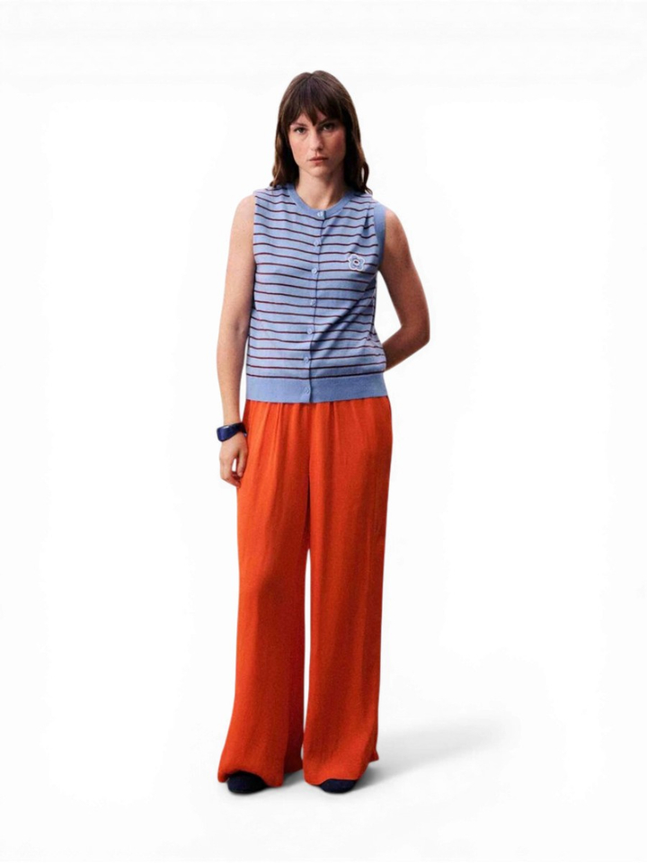 Oranje broek in satijn look FRNCH 