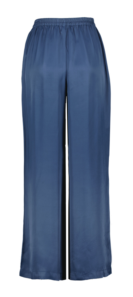 Blauwe losvallende glanzende broek Ecume FRNCH