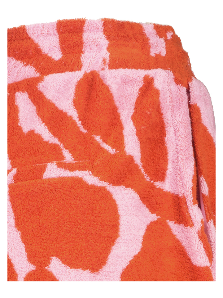 Roze short met rode print in badstof FRNCH