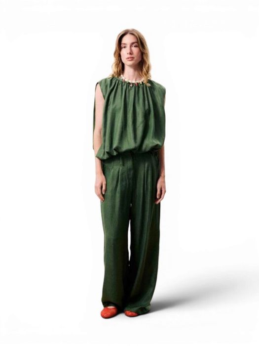 Groene soepelvallende broek Lucina FRNCH