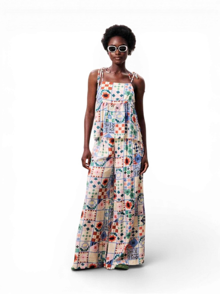 Multicolor wijde losse broek Egeria Frnch
