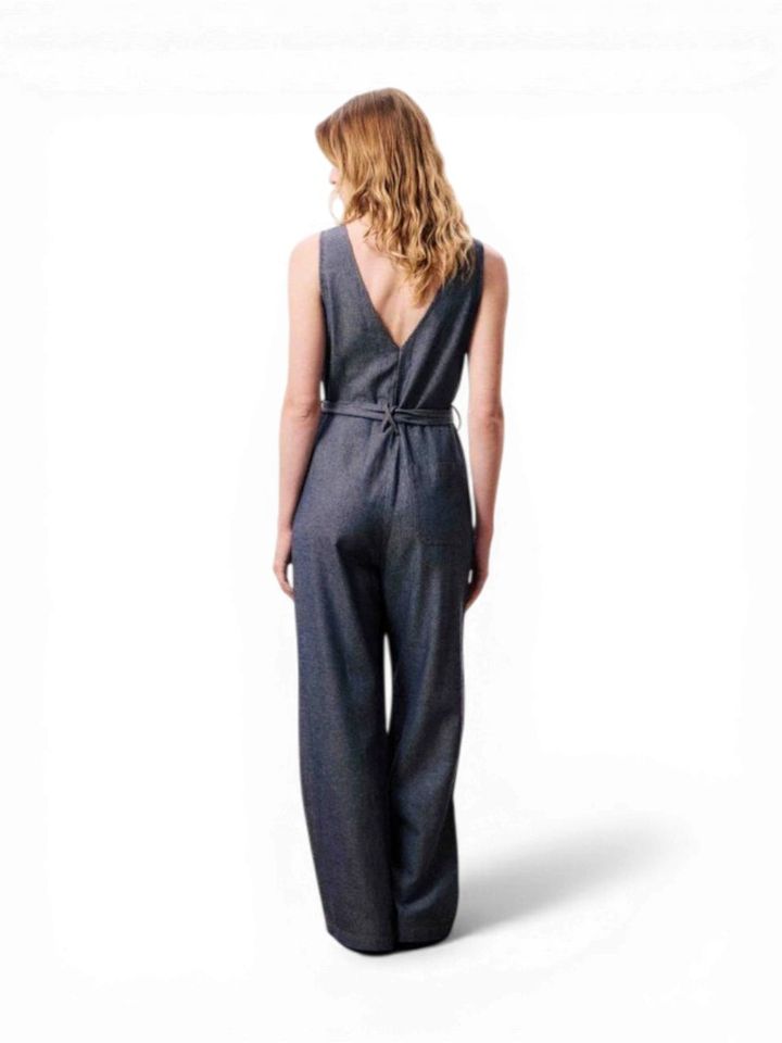 Blauwe jumpsuit met v-hals Vichayito Frnch 