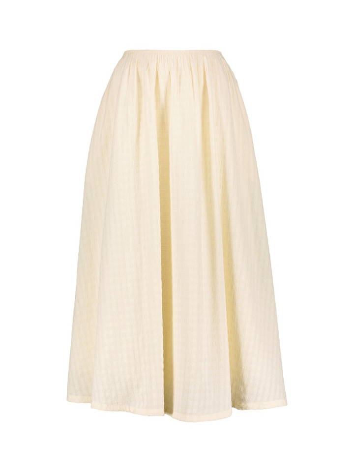 Beige rok met fijne motief en elastiek Claudia FRNCH