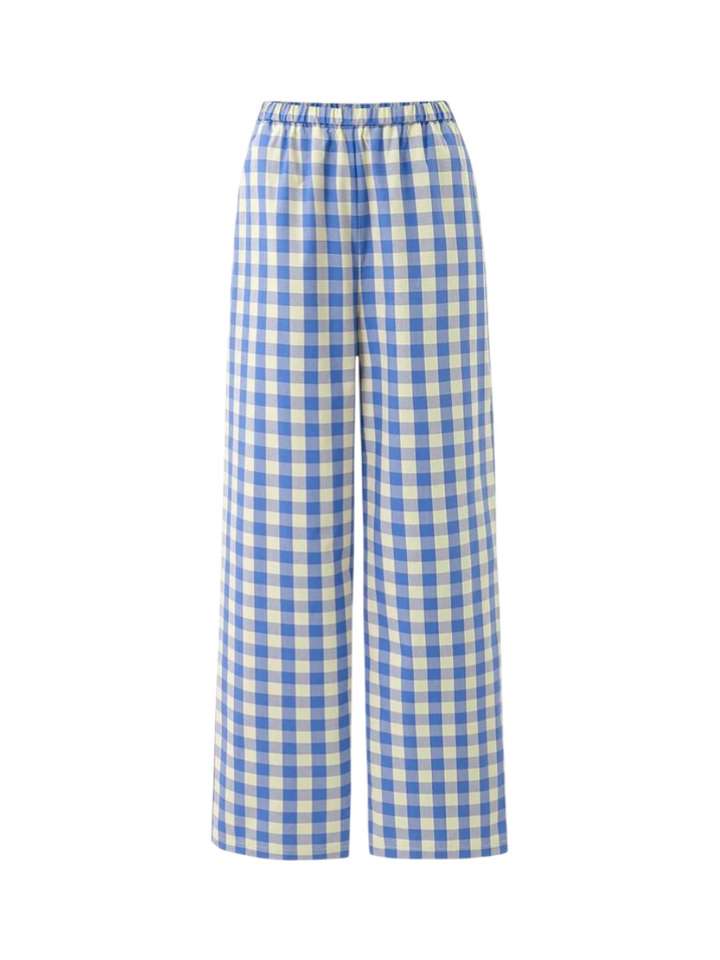 Blauwe geruiten broek Maris Frnch 