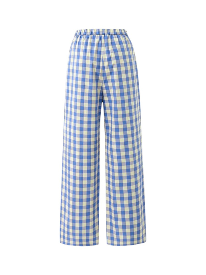 Blauwe geruiten broek Maris Frnch 