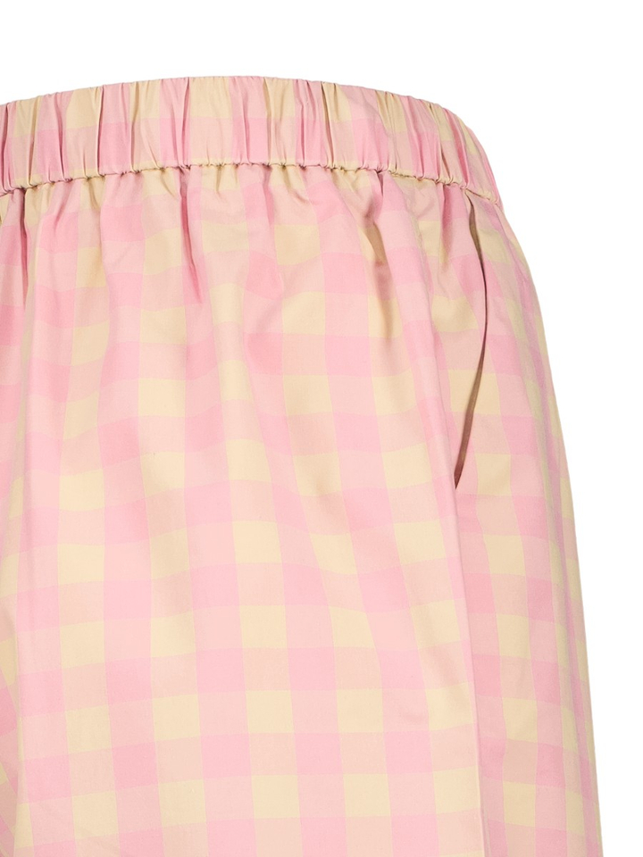 Roze short in ruit motief Luminous FRNCH