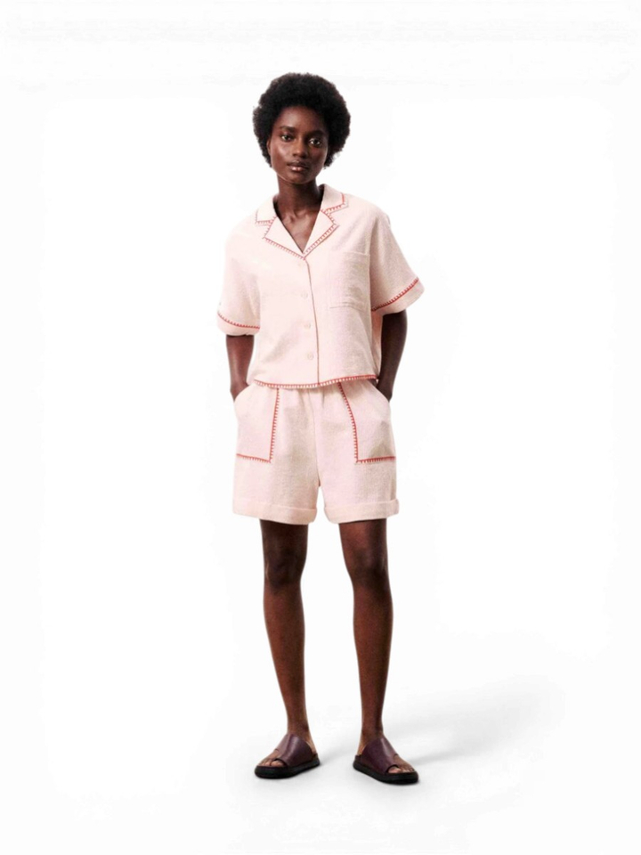 Lichtroze short met rood detail Celestea FRNCH