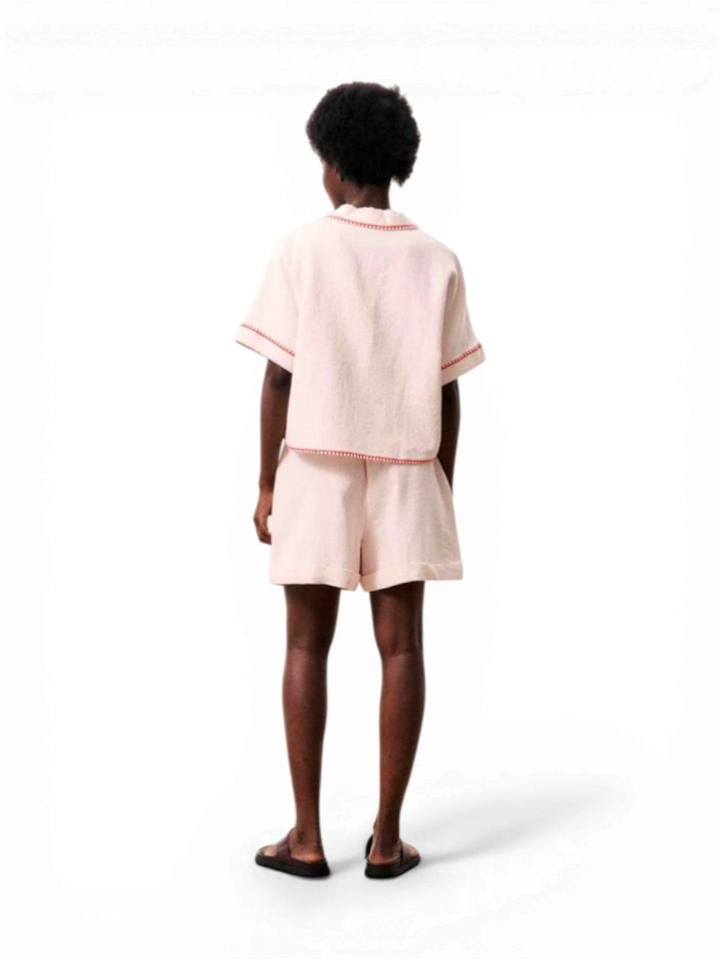 Lichtroze short met rood detail Celestea FRNCH