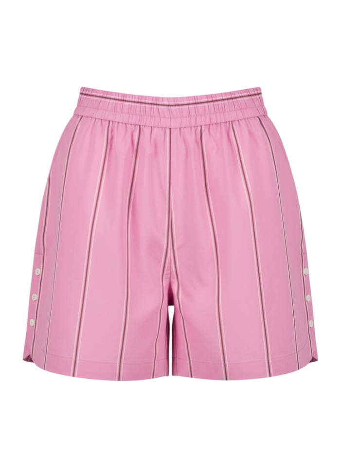 Roze gestreepte short met elastiek Eurybia FRNCH