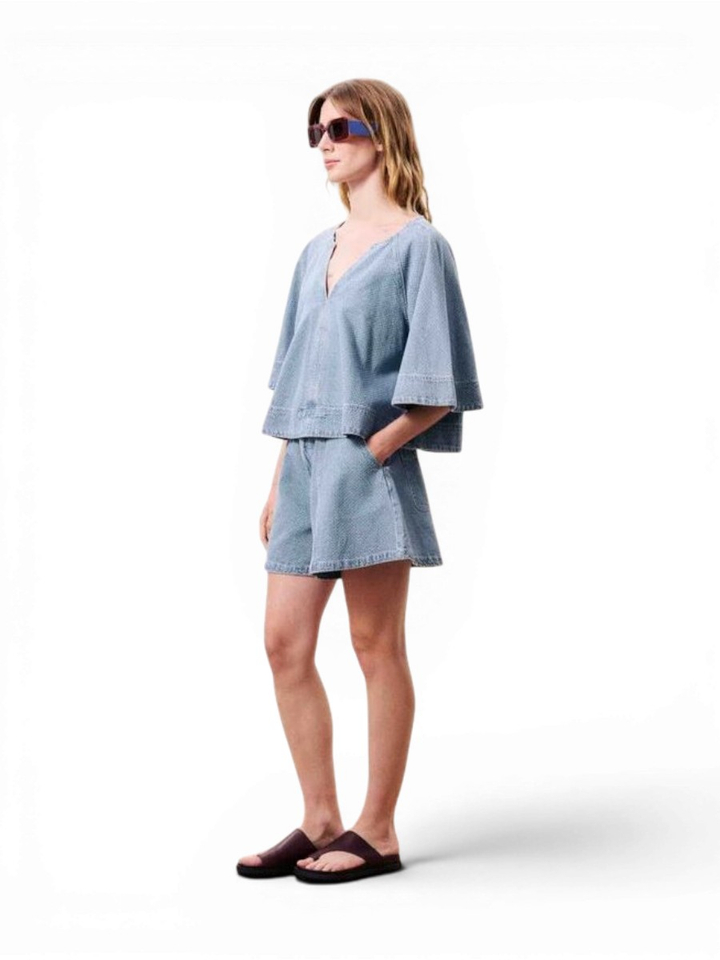 Blauwe jeansbloes Citrine FRNCH