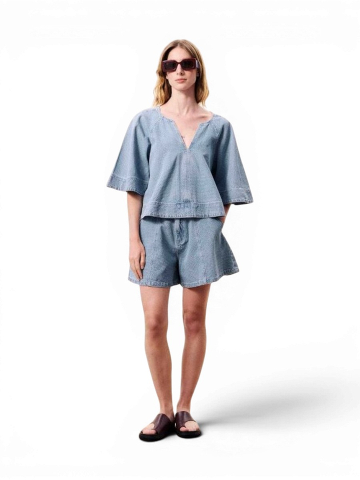 Blauwe jeansbloes Citrine FRNCH