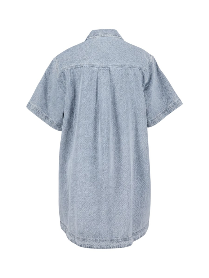 Blauw jeans kleed met structuur Beryl FRNCH