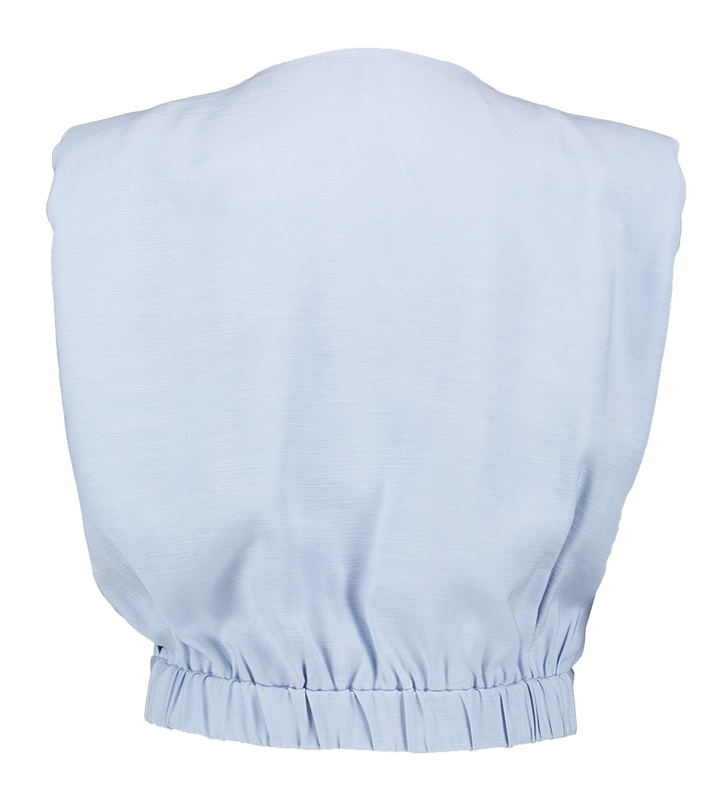 Lichtblauwe wikkelblouse Laos Suncoo