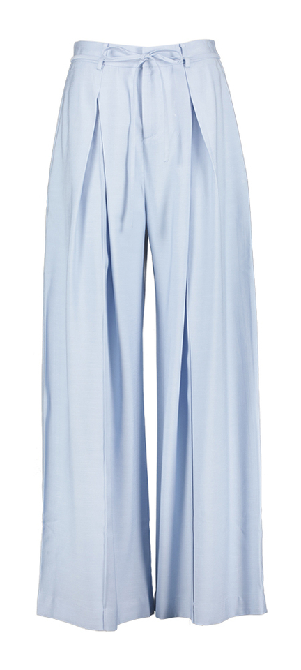 Blauwe wijde broek met bandplooi Julio Suncoo