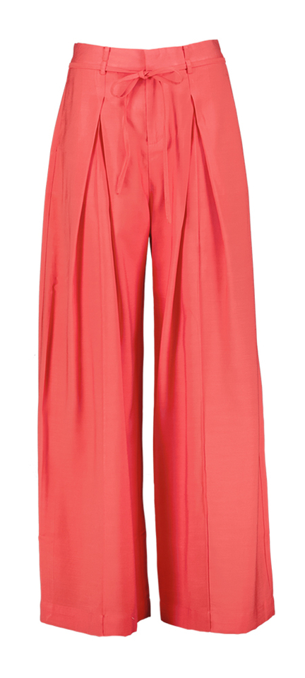 Rode wijde broek met bandplooi Julio Suncoo