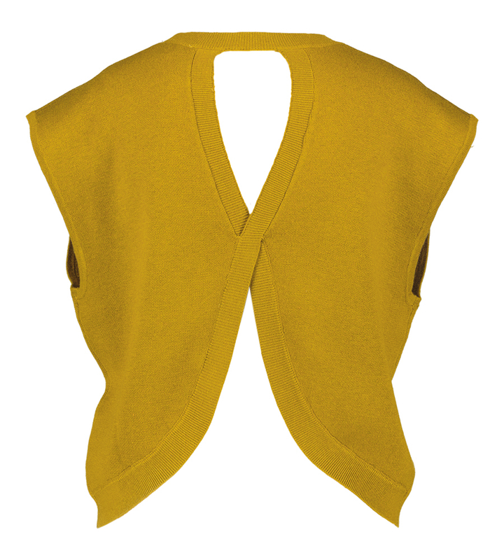 Kaki groene pull met open rug Plama Suncoo