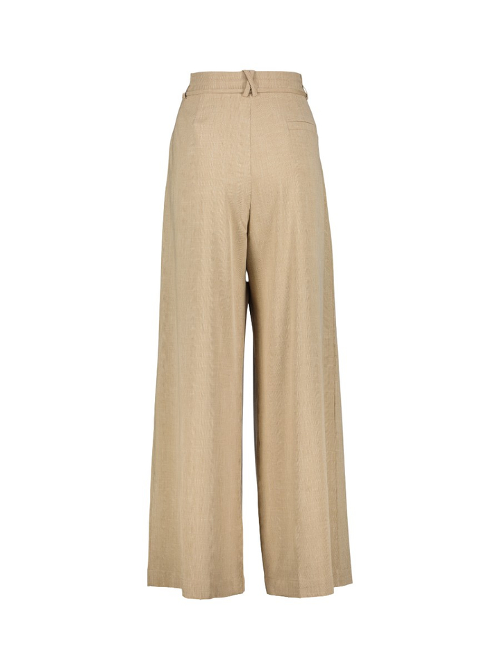 Beige wijde broek met bandplooi Jeff Suncoo 