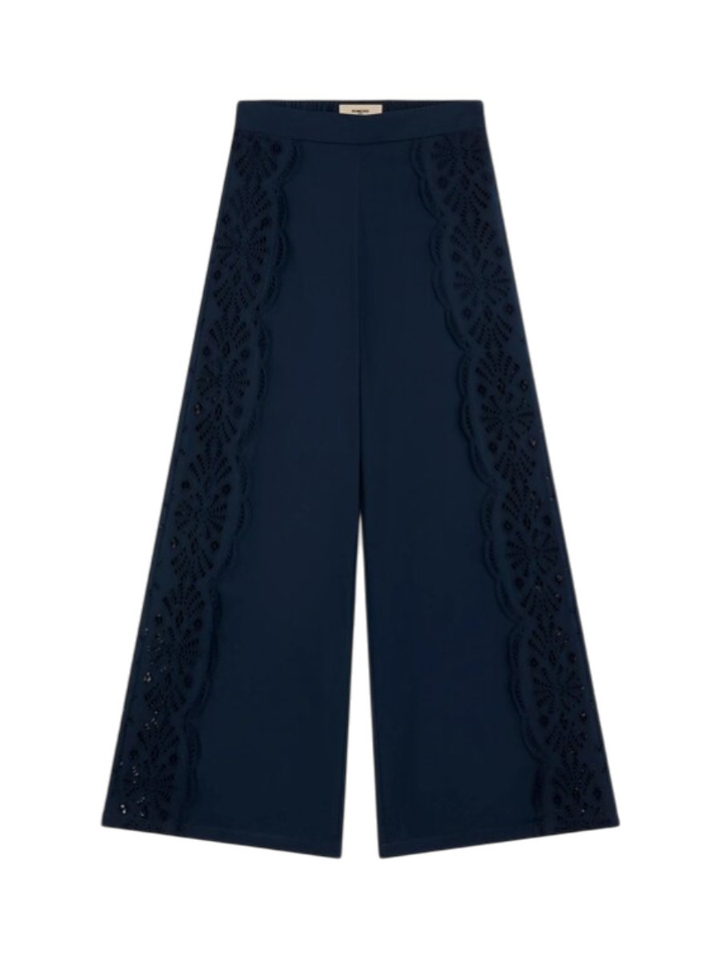 Donkerblauwe katoenen broek met kanten zijkant Jules Suncoo