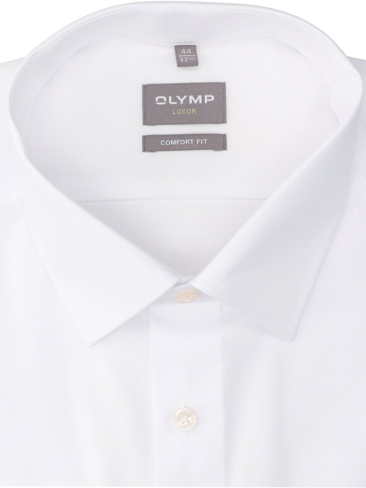 Wit katoenen hemd  comfort fit met lange mouwen Olymp