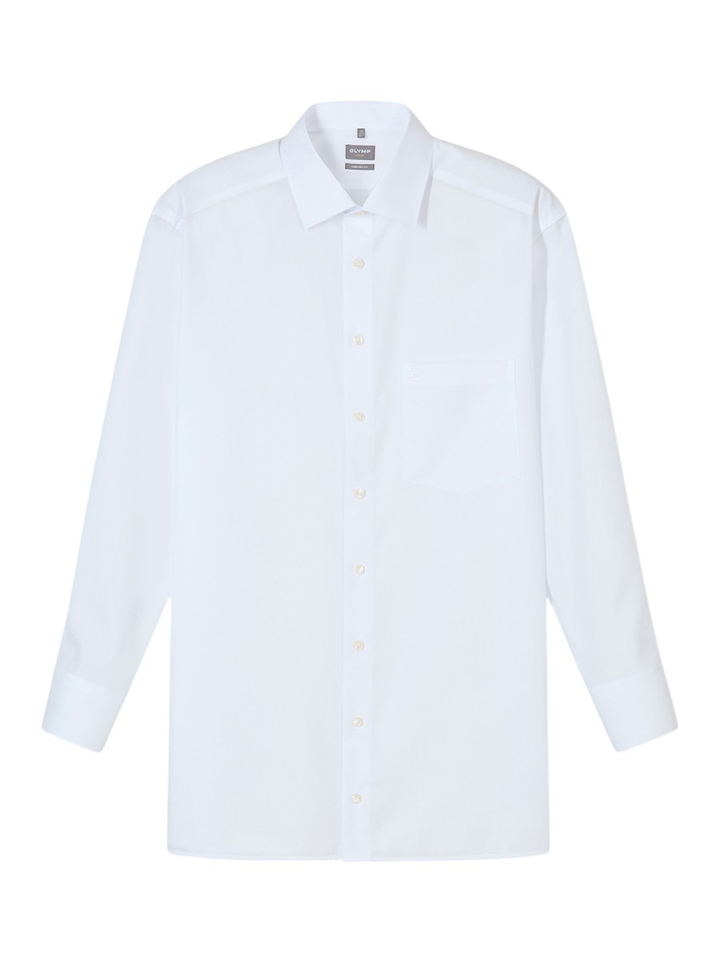Wit katoenen hemd comfort fit met lange mouwen Olymp