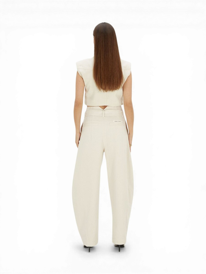 Beige balloon fit jeans met hoge taille Kian Josh V 