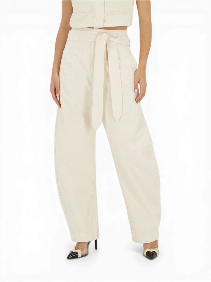 Beige balloon fit jeans met hoge taille Kian Josh V 
