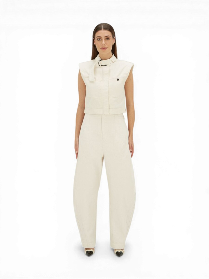 Beige balloon fit jeans met hoge taille Kian Josh V 