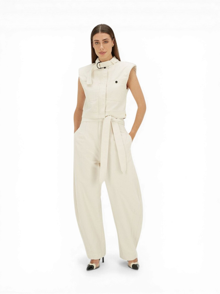 Beige balloon fit jeans met hoge taille Kian Josh V 