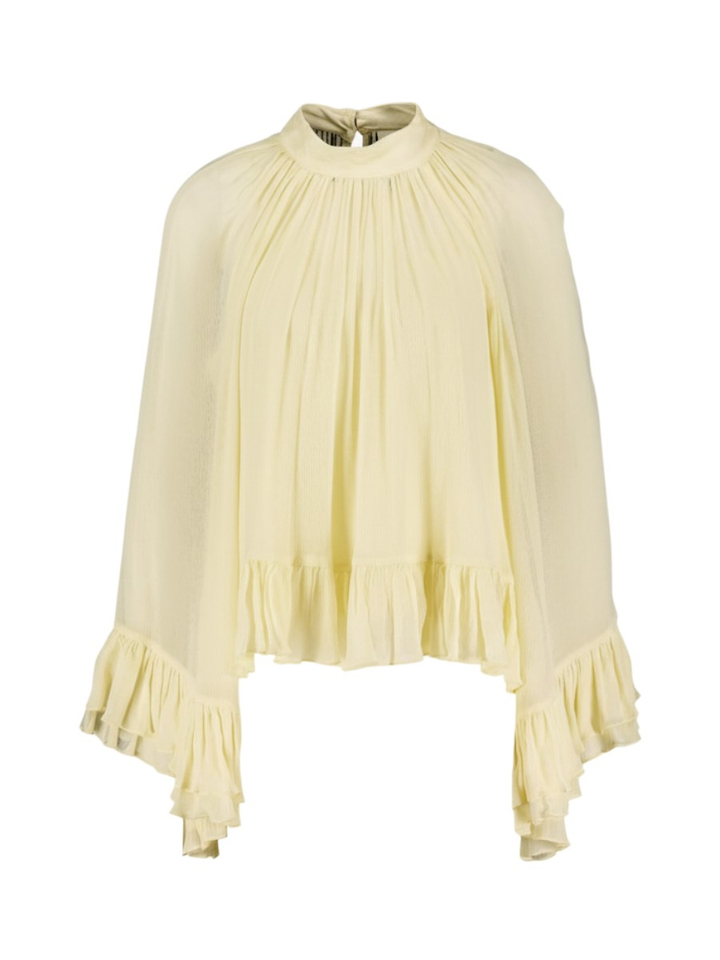 Gele oversized blouse met ruches Oiva Josh V
