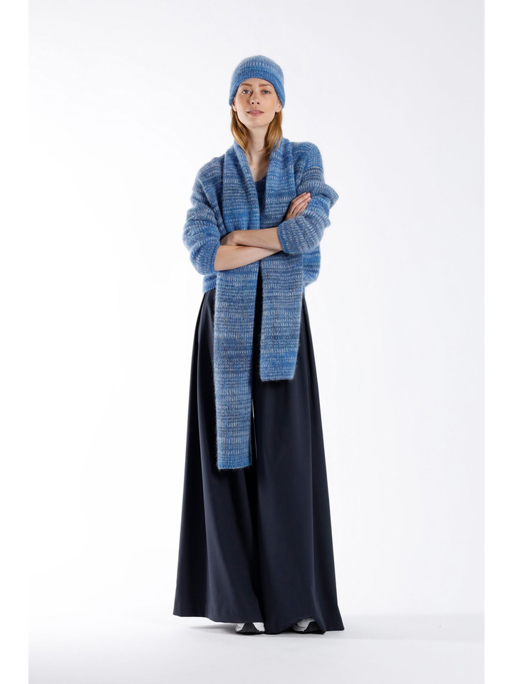 Blauwkleurige wollen sjaal Pizzaz Julia June