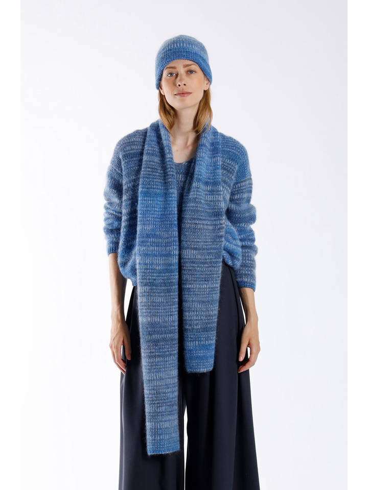 Blauwkleurige wollen sjaal Pizzaz Julia June