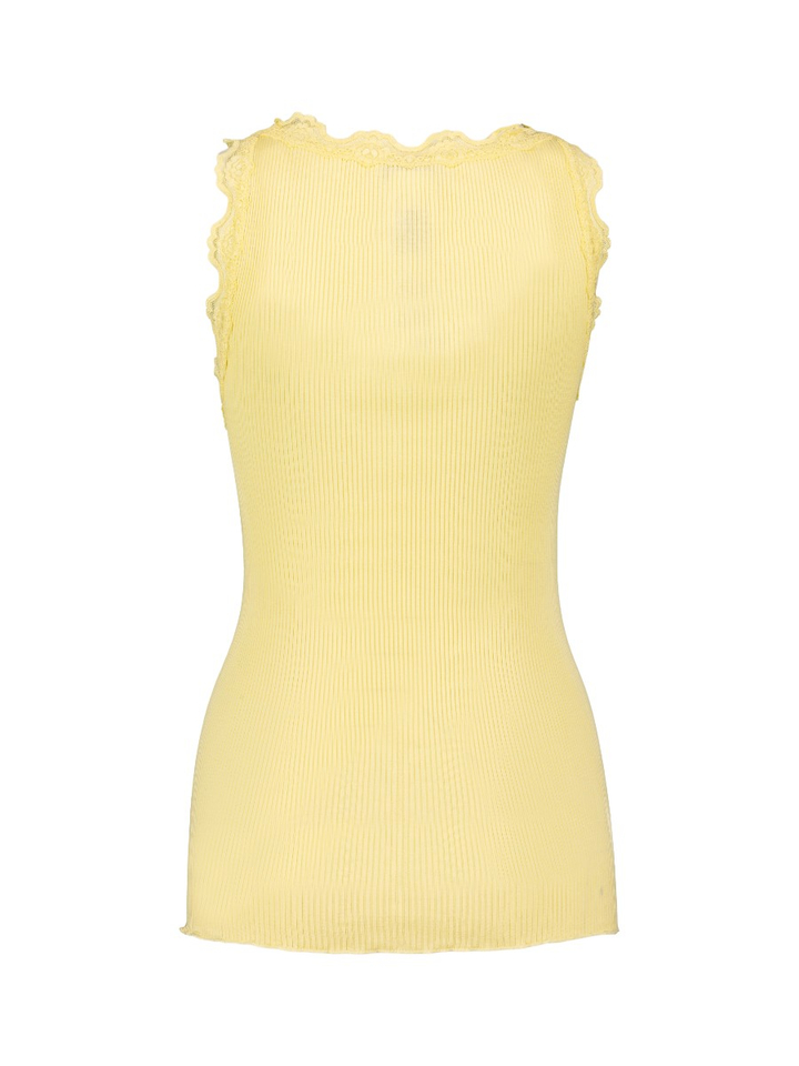 Gele top met kant Rosemunde