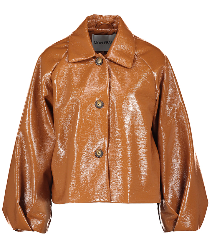 Camelkleurige jas lederlook Ciel Mon Frac
