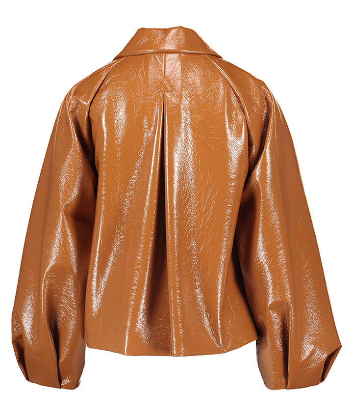 Camelkleurige jas lederlook Ciel Mon Frac