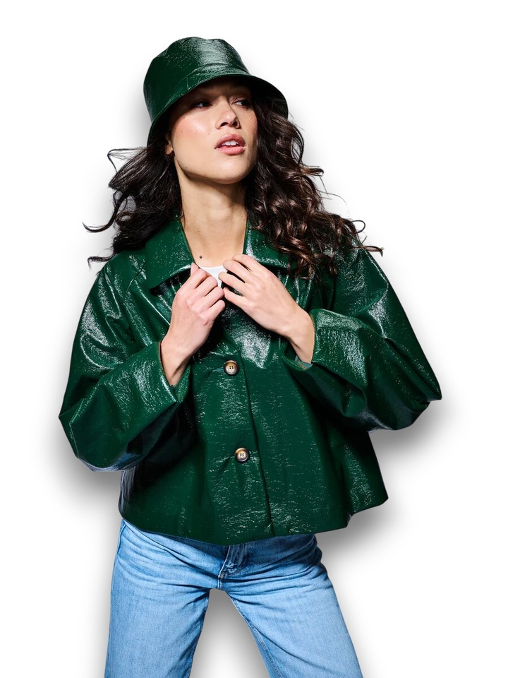 Groene jas lederlook Ciel Mon Frac