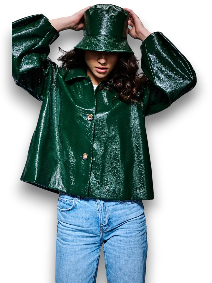 Groene jas lederlook Ciel Mon Frac