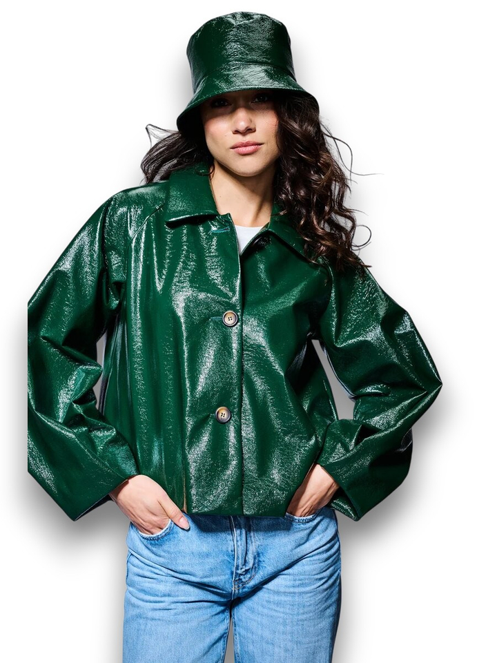 Groene jas lederlook Ciel Mon Frac