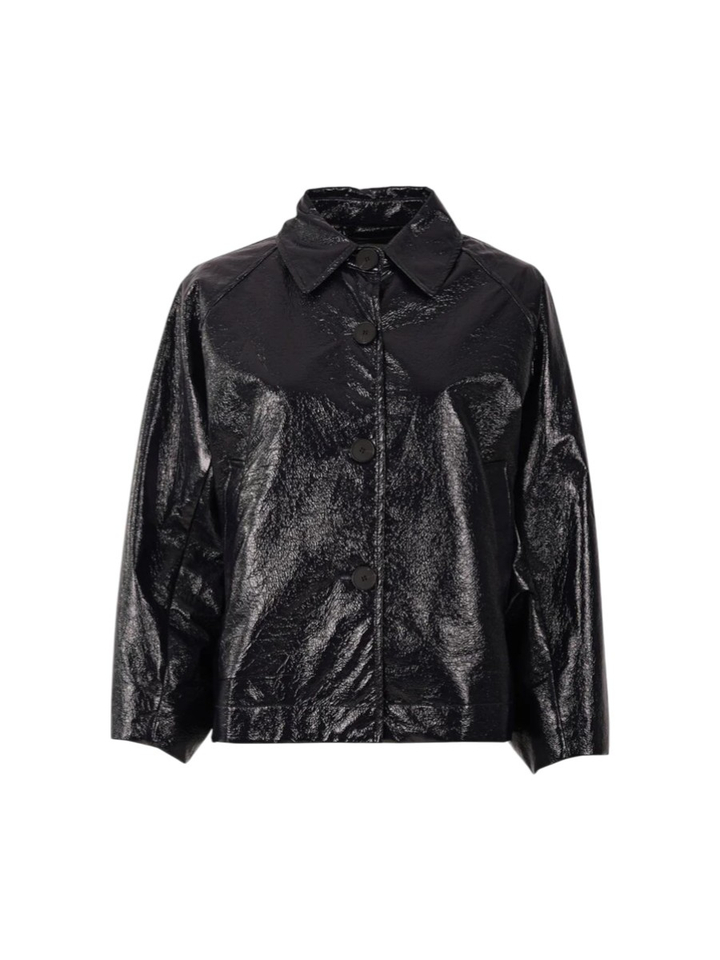 Donkerblauwe jas in lederlook Sky Mon Frac