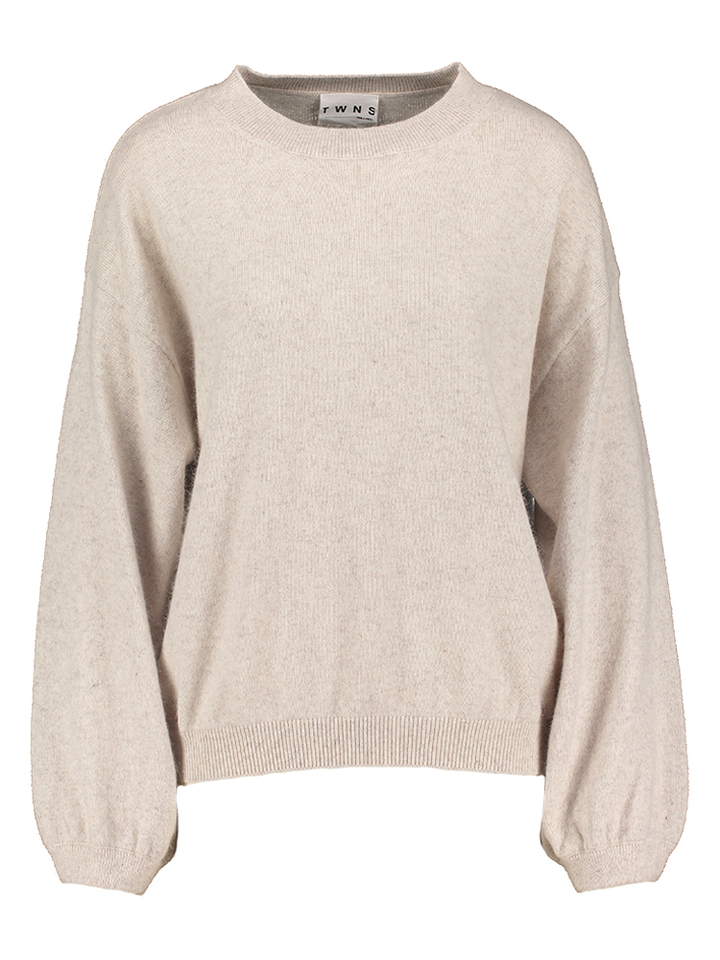 Lichtgrijze wollen pull met ronde hals Colorado Twns