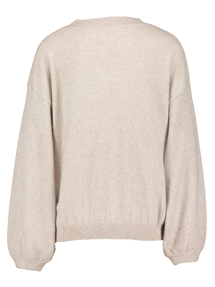 Lichtgrijze wollen pull met ronde hals Colorado Twns