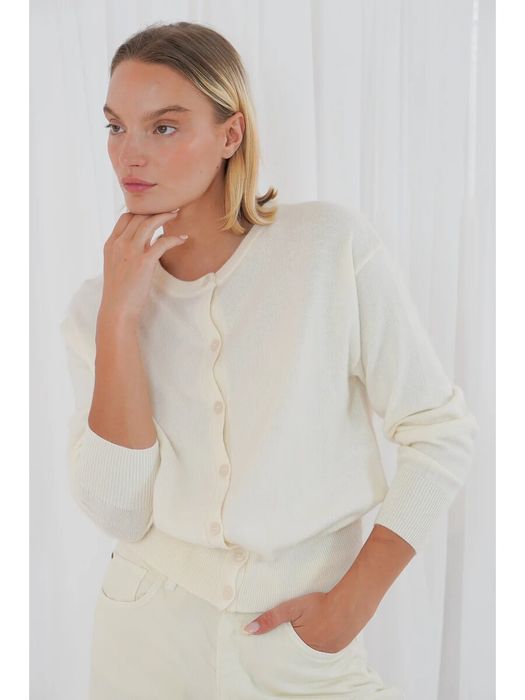 Off white cardigan met knopen Montrose Twns